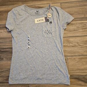 NWT Roxy Palms Gray T-Shirt Wake Up And Surf Premium Size M